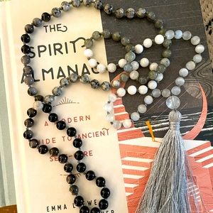 Moon Phase 108 Mala Necklace Hand Knotted